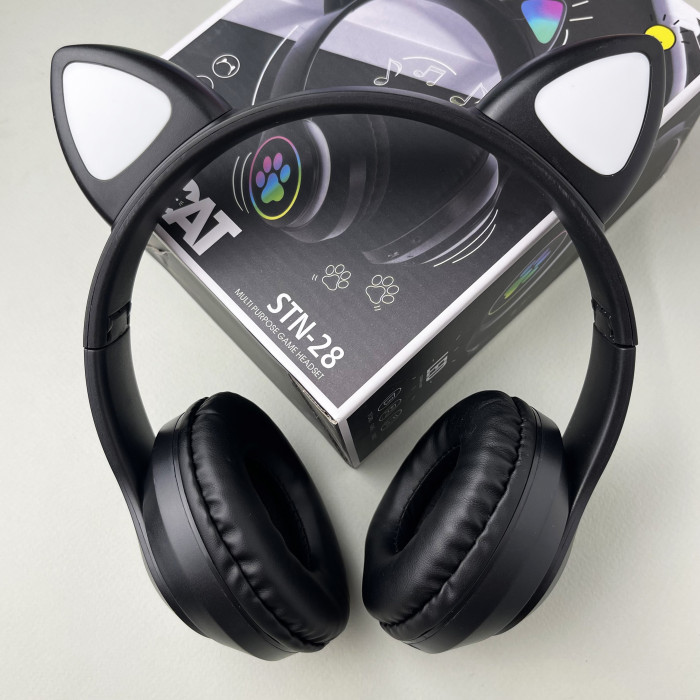 Беспроводные наушники Cat Ear RGB STN-28 (Черный)