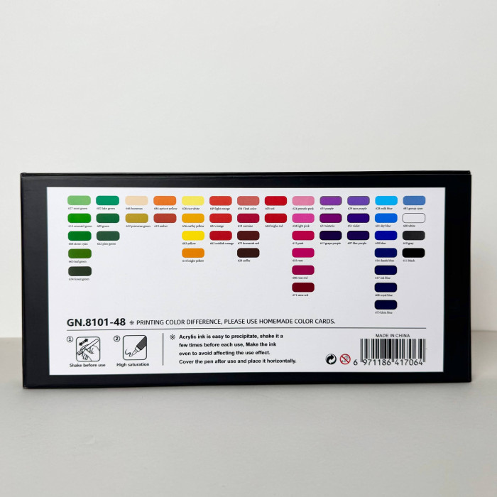 Акриловые маркеры GuangNa Brush GN-8101 с мягкой кисточкой 48 шт.