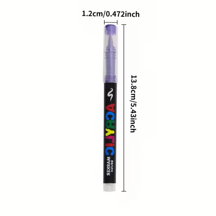 Акрилові маркери GuangNa Brush GN-8101 з м’яким пензликом 366 шт.  