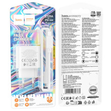 Мережевий зарядний пристрій Hoco C109A USB + Type-C та кабель Type-C to Type-C 20W