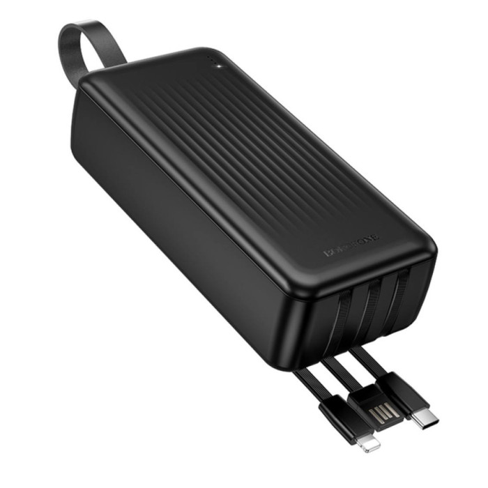 Power Bank Borofone BJ79B з кабелем USB+Type-C+Lightning (30000mAh) Чорний