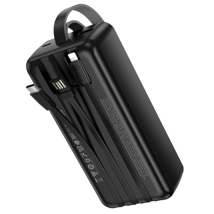 Power Bank Borofone BJ79B з кабелем USB+Type-C+Lightning (30000mAh) Чорний
