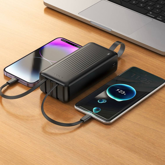 Power Bank Borofone BJ79B з кабелем USB+Type-C+Lightning (30000mAh) Чорний