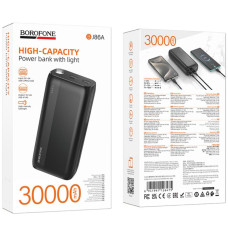 Power Bank Borofone BJ86A з ліхтариком (30000mAh) Чорний