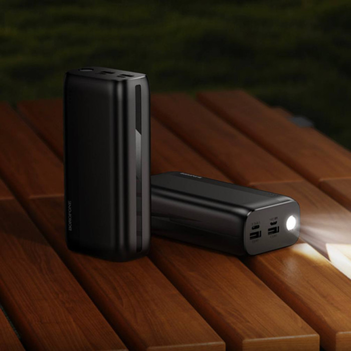 Power Bank Borofone BJ86A з ліхтариком (30000mAh) Чорний