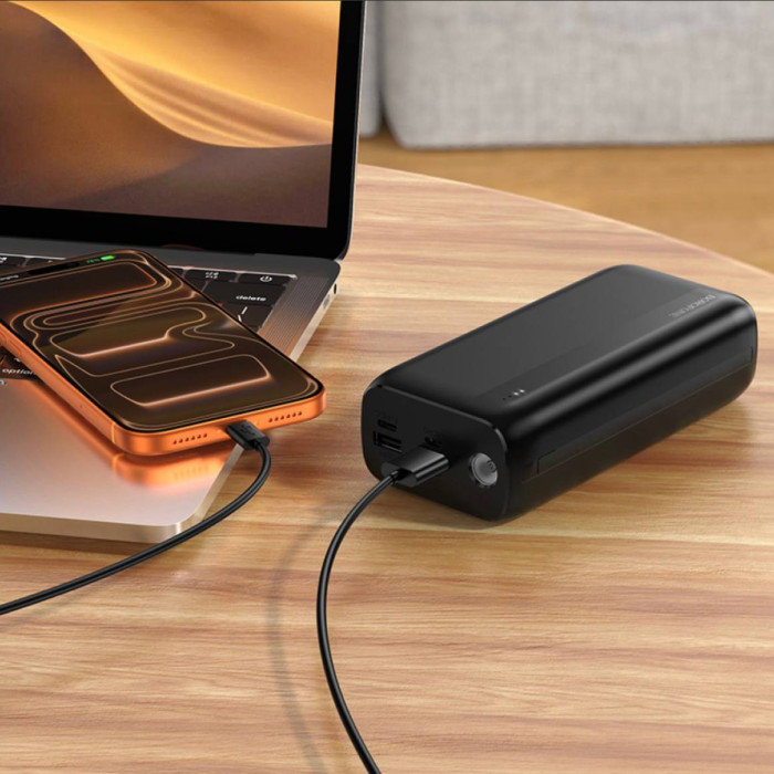Power Bank Borofone BJ86A з ліхтариком (30000mAh) Чорний