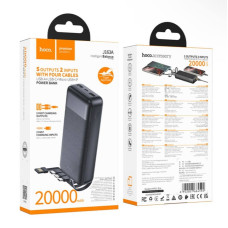 Power Bank Hoco J163A з кабелем USB+Micro+Type-C+Lightning (20000mAh) Чорний