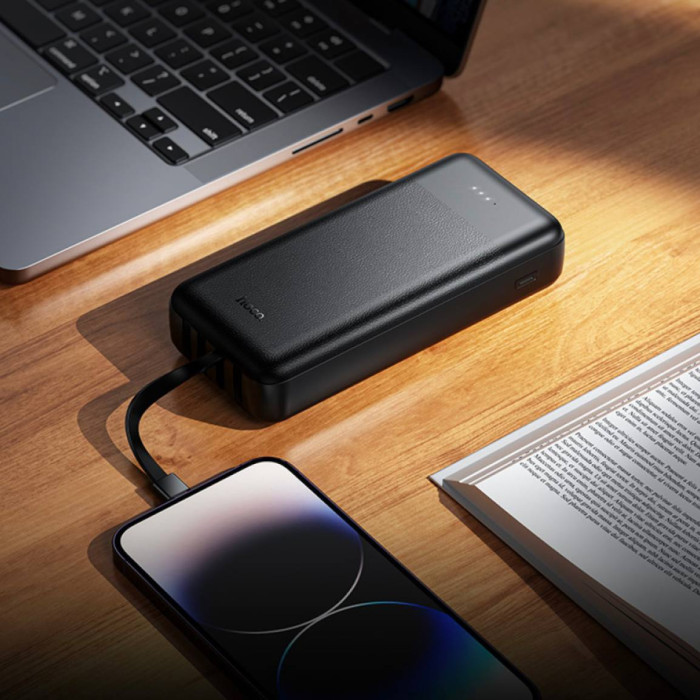 Power Bank Hoco J163A з кабелем USB+Micro+Type-C+Lightning (20000mAh) Чорний