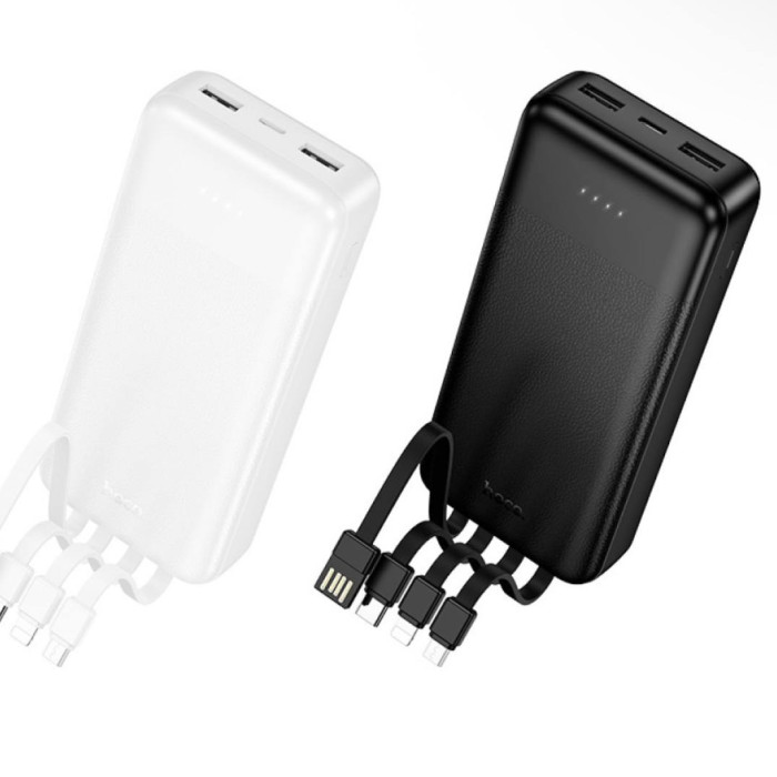 Power Bank Hoco J163A з кабелем USB+Micro+Type-C+Lightning (20000mAh) Чорний