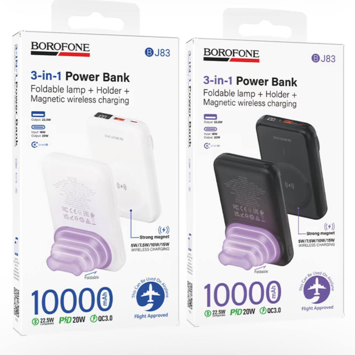 Power Bank Borofone BJ83 Magnetic 22.5W (10000mAh) Чорный