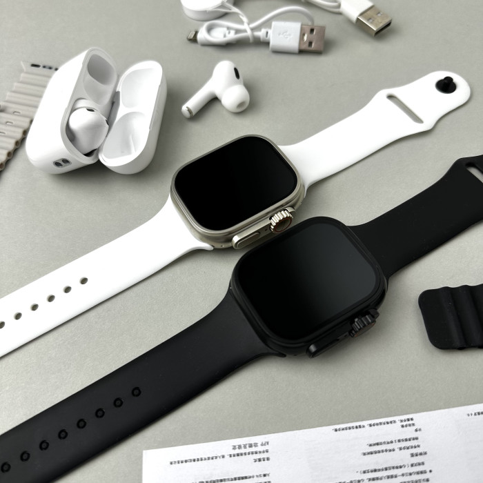 Комплект HR5 Ultra 3 - Watch Ultra / Air Pro 2 /2 ремешка (Белый)