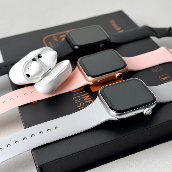 Комплект Infinity - Smart Watch 8 / Наушники Pro 4 / 2 ремешки (Черный)
