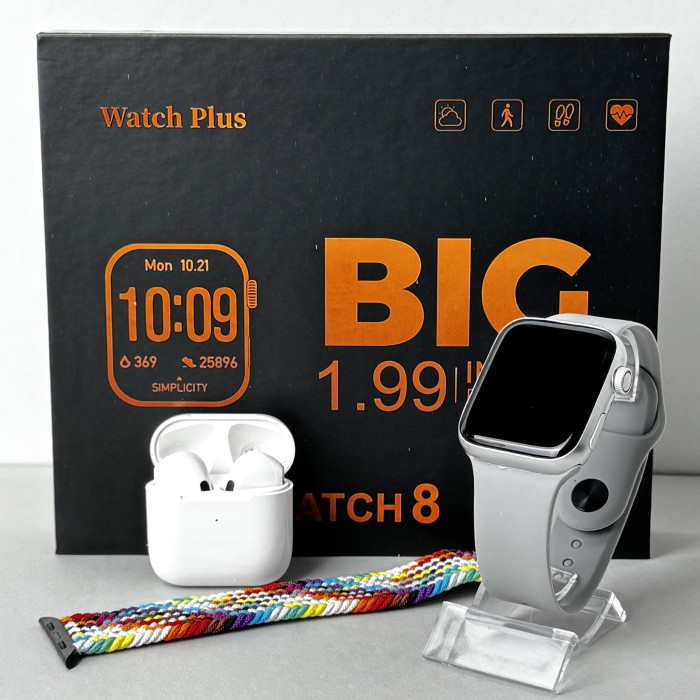 Комплект Infinity - Smart Watch 8 / Наушники Pro 4 / 2 ремешки (Белый)