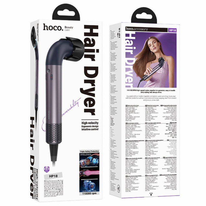Фен для волос Hoco HP18 High Velocity (Фиолетовый)