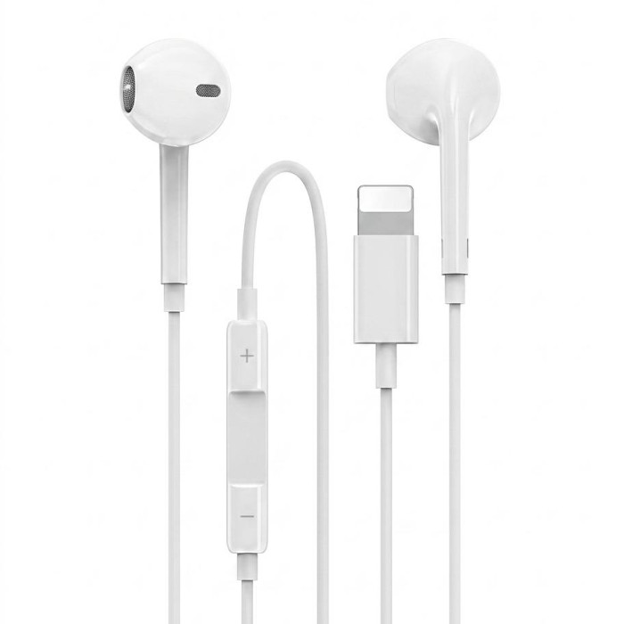 Проводные наушники Denmen DR10 Lightning (Белые)
