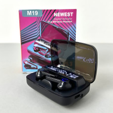 Беспроводные наушники M19 series, Digital Indicator, Smart Case (Черные)