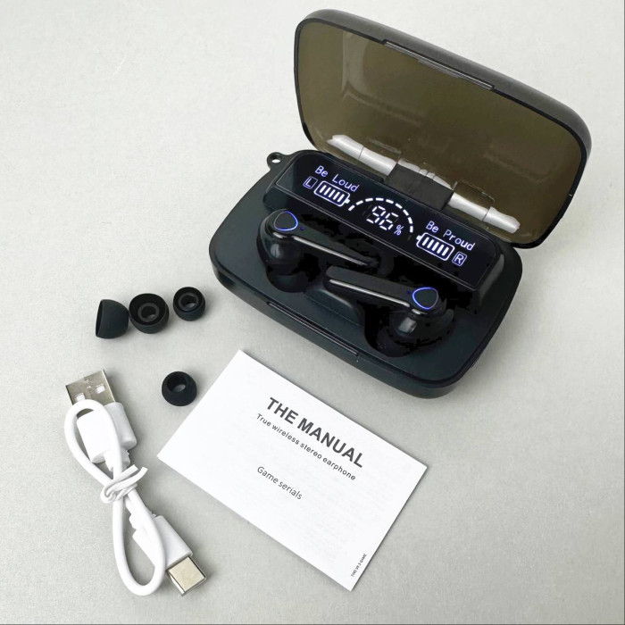 Беспроводные наушники M19 series, Digital Indicator, Smart Case (Черные)