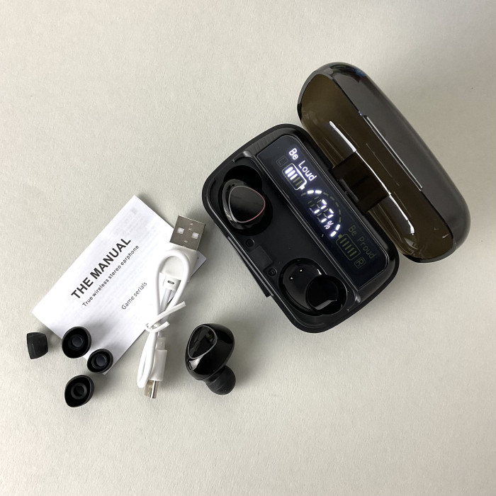 Беспроводные наушники M10 series, Digital Indicator, Smart Case (Черные)