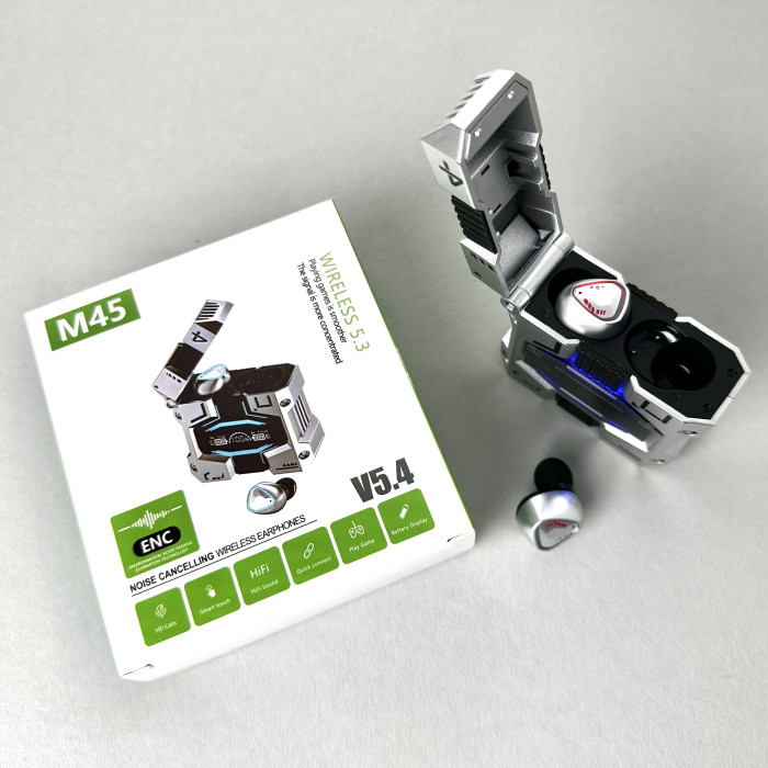 Бездротові навушники M45 series, EarBuds, Smart Case (Срібний)