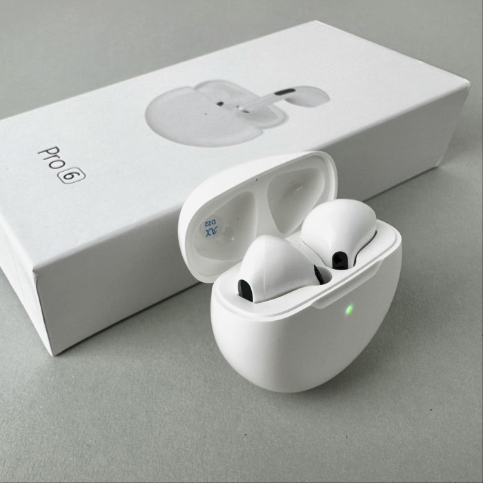 Беспроводные наушники Pro 6 series, EarBuds (Белый)