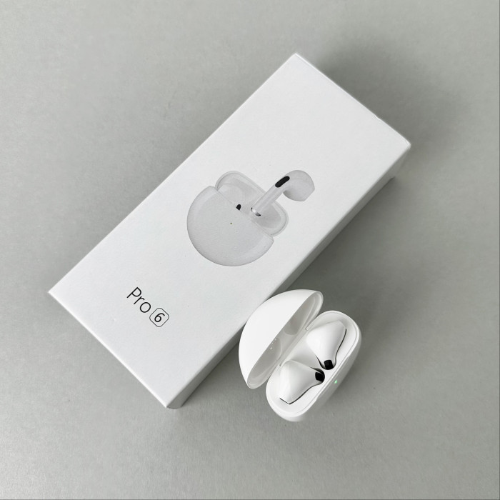 Беспроводные наушники Pro 6 series, EarBuds (Белый)