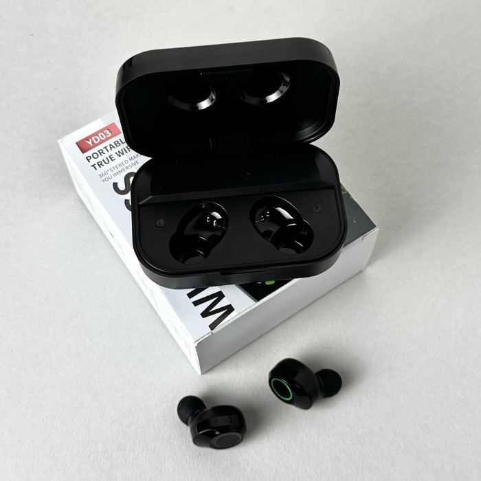 Бездротові навушники YD03 series, EarBuds, Smart Case (Чорний) 